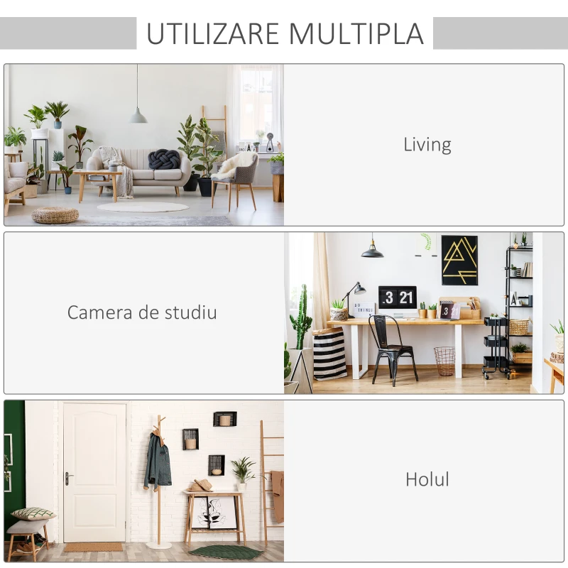 HOMCOM Masuta de sufragerie moderna, cu usa si sertar Sufragerie si Birou Alba