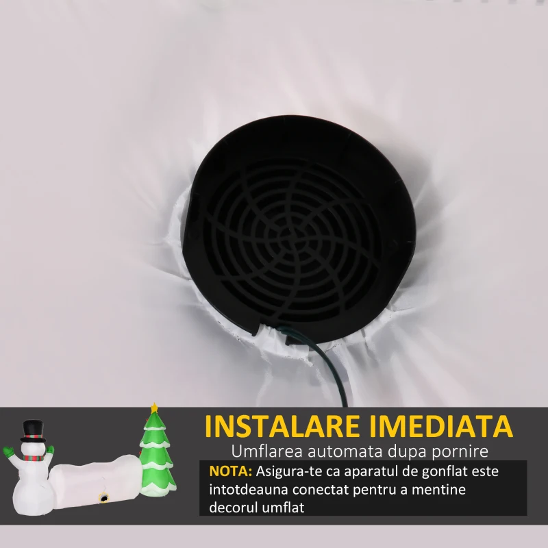 Homcom Brad de Craciun Gonflabil LED Verde, 65x75x150cm