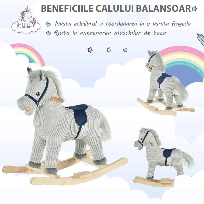 Homcom Cal Balansoar Interactiv – Gri, 36–72 Luni