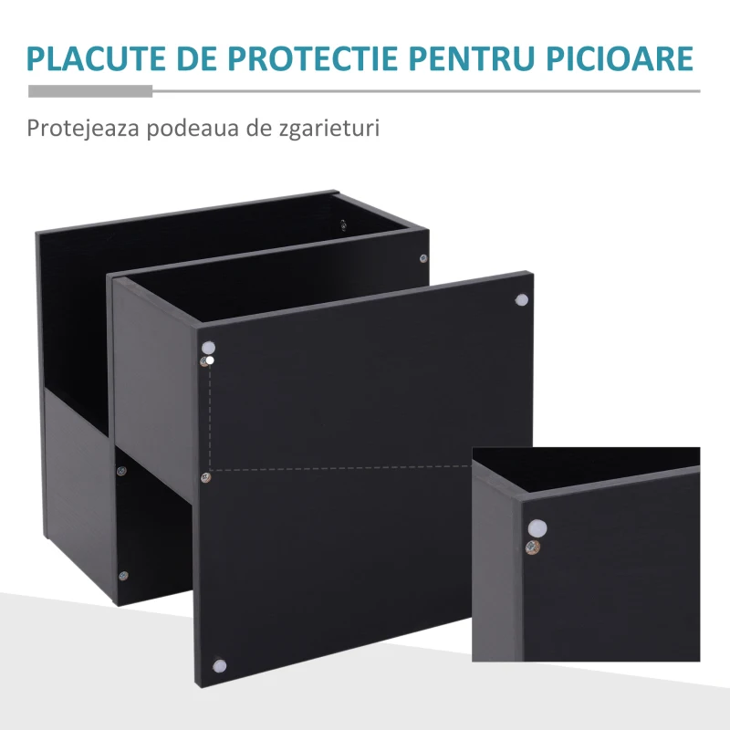 HOMCOM Masuta de cafea 3 Etajere Mobilier Modern din Lemn 40x40x43cm