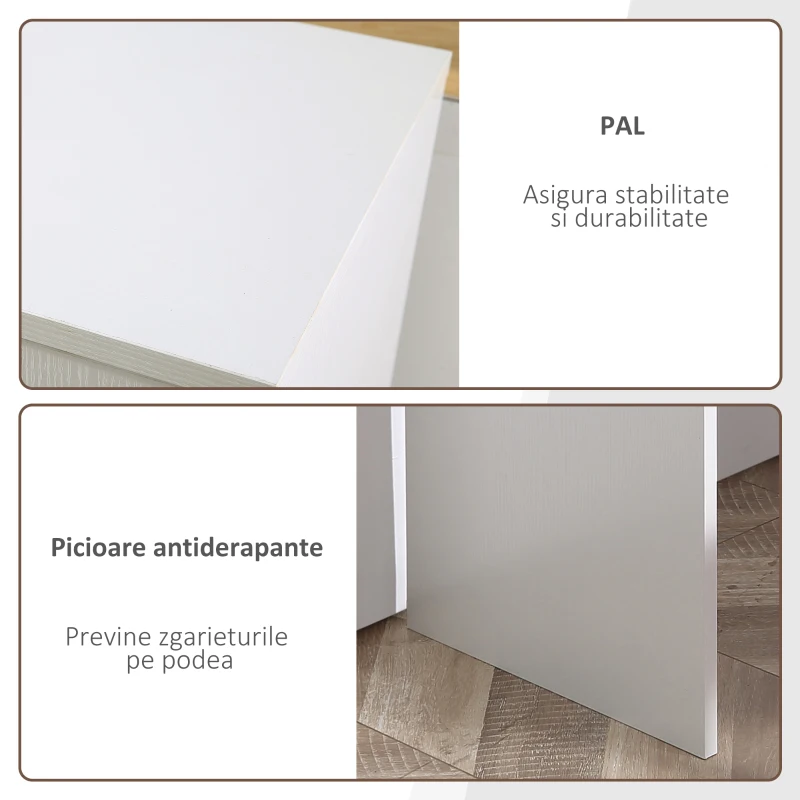 HOMCOM birou unghiular cu doua forme, 117x82x74 cm, alb(m-7)