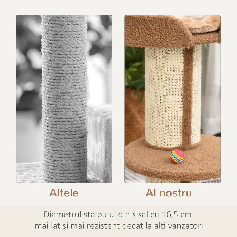 Pawhut Arbore Pisici – Cusca, Perna & Stalpi din Sisal