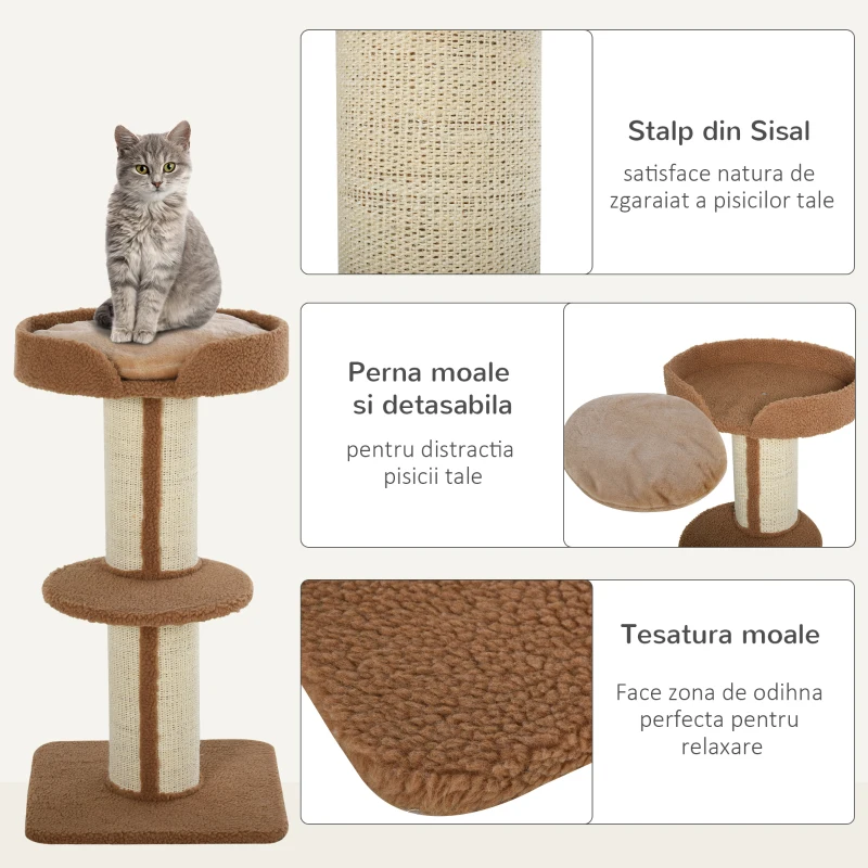 Pawhut Arbore Pisici – Cusca, Perna & Stalpi din Sisal