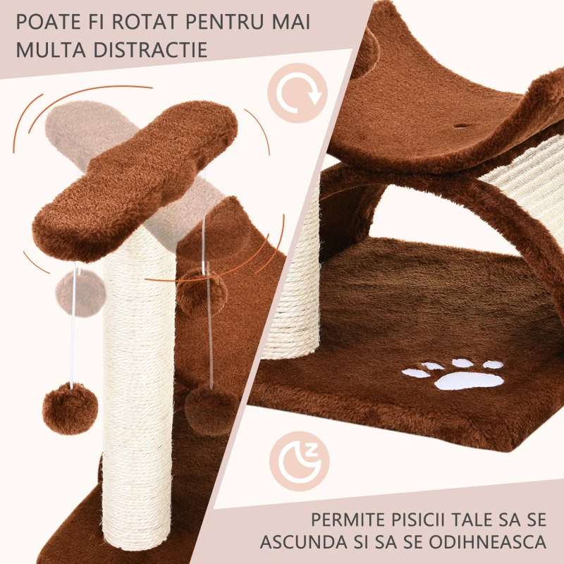 PawHut ansamblu pentru pisici, 40x30x43cm, maro
