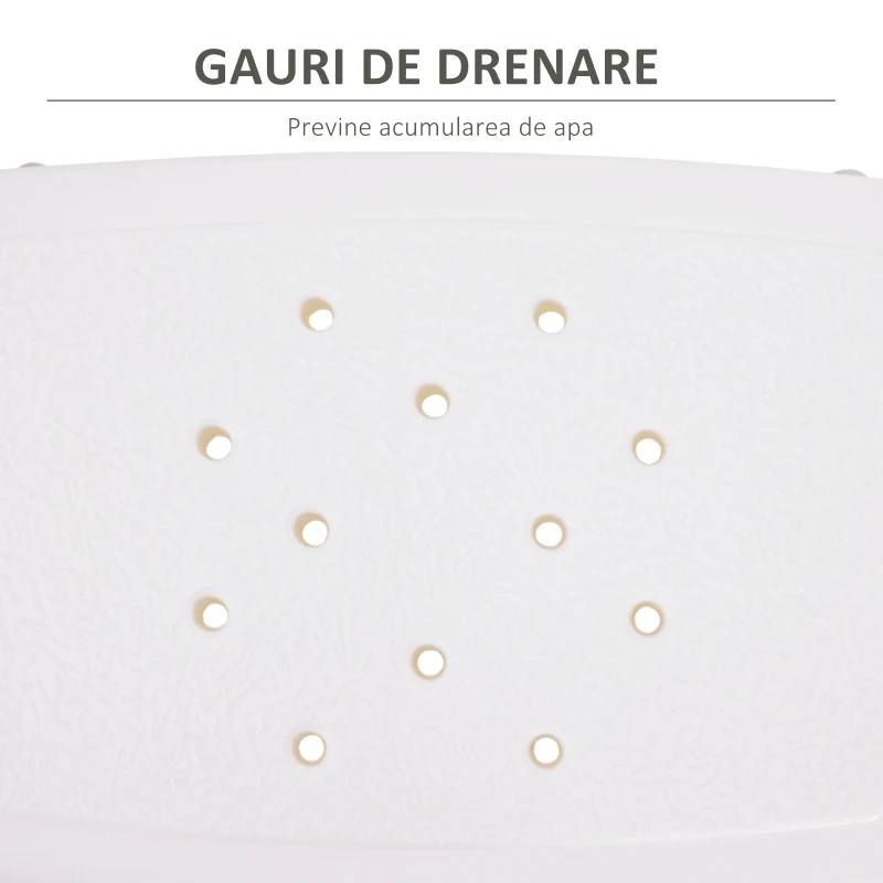 HOMCOM scaun pentru dus, antialunecare, 50x36x39.5-56.5cm