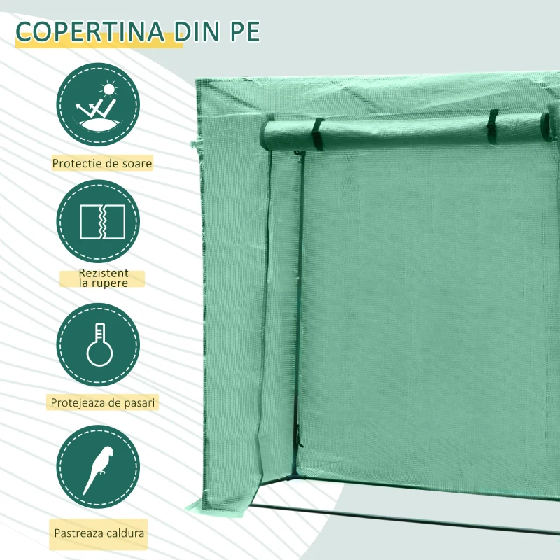 Outsunny sera de gradina pentru plante, 200x77x170 cm