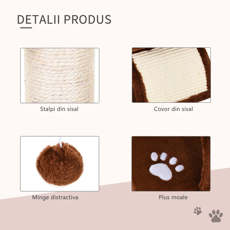 PawHut ansamblu pentru pisici, 40x30x43cm, maro