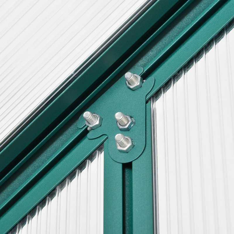 Outsunny Sera pentru Gradina din Policarbonat si Aluminiu, cu Ferestre si Vase, Baza Inclusa, 190x190x220cm