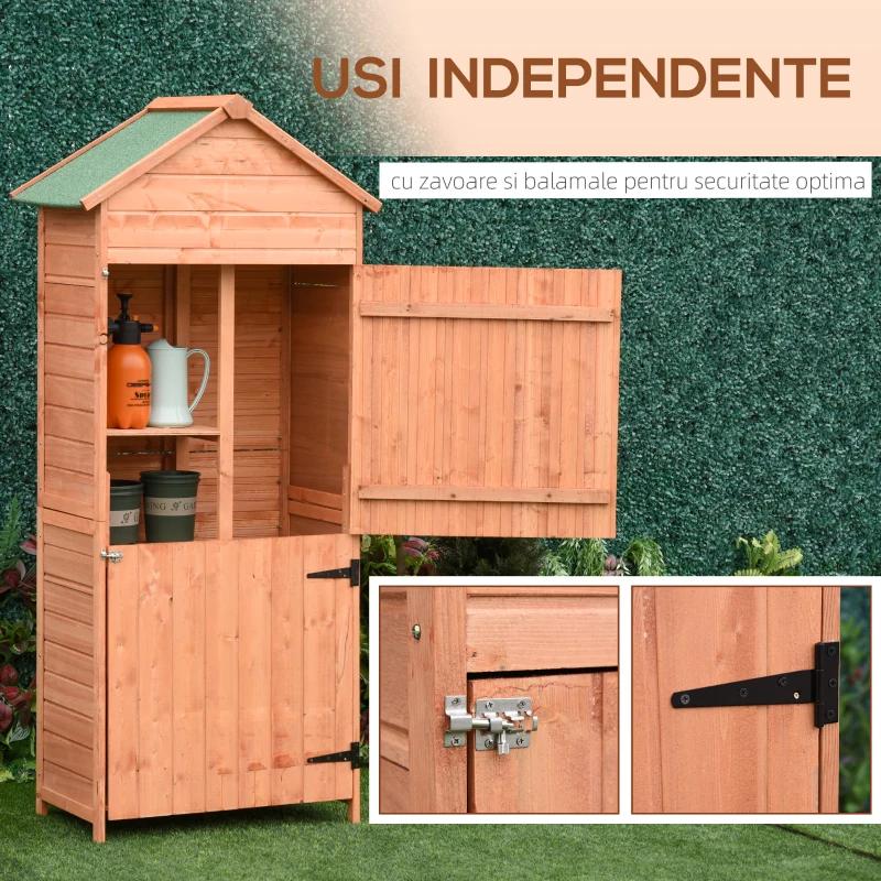 Outsunny dulap din lemn, de exterior, pentru scule, 84x51 cm