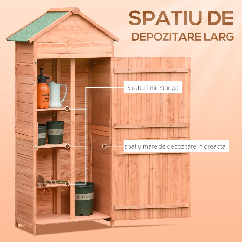 Outsunny dulap din lemn, de exterior, pentru scule, 84x51 cm