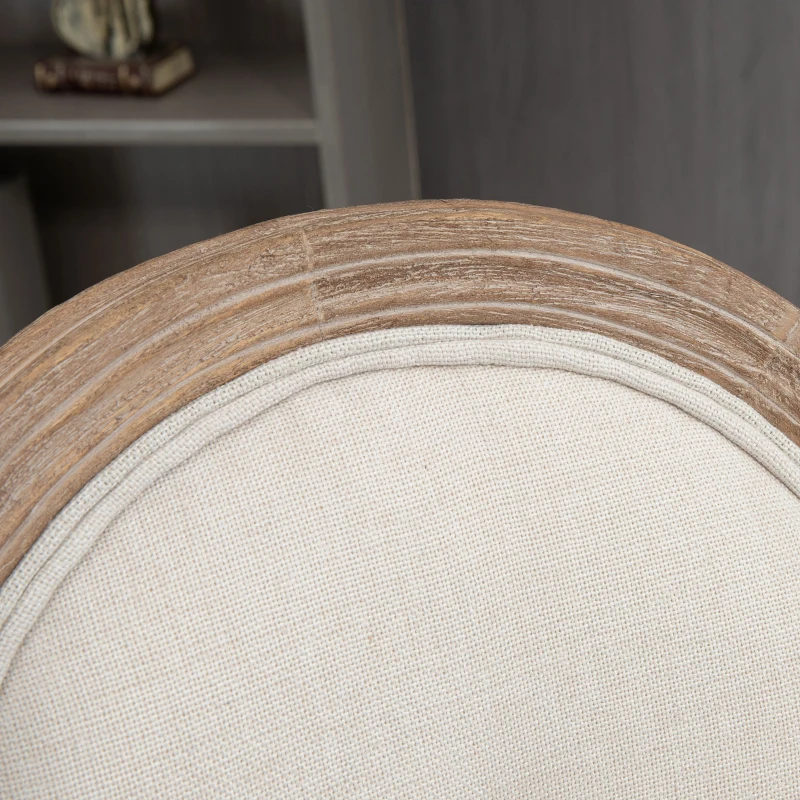 HOMCOM Barhocker in Vintage-Design, mit Fußstütze und Nivilierfüßen, 50 cm x 54 cm x 119 cm, Braun + Cremeweiß