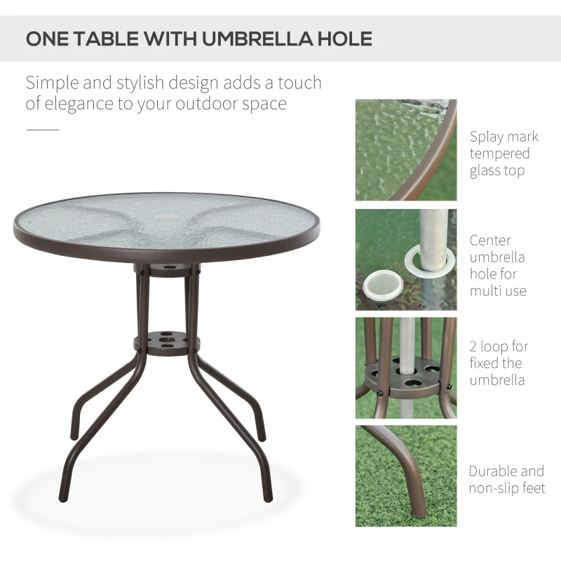 Outsunny Set Mobilier de Gradina cu Tuburi Otel 6 bucati, crem