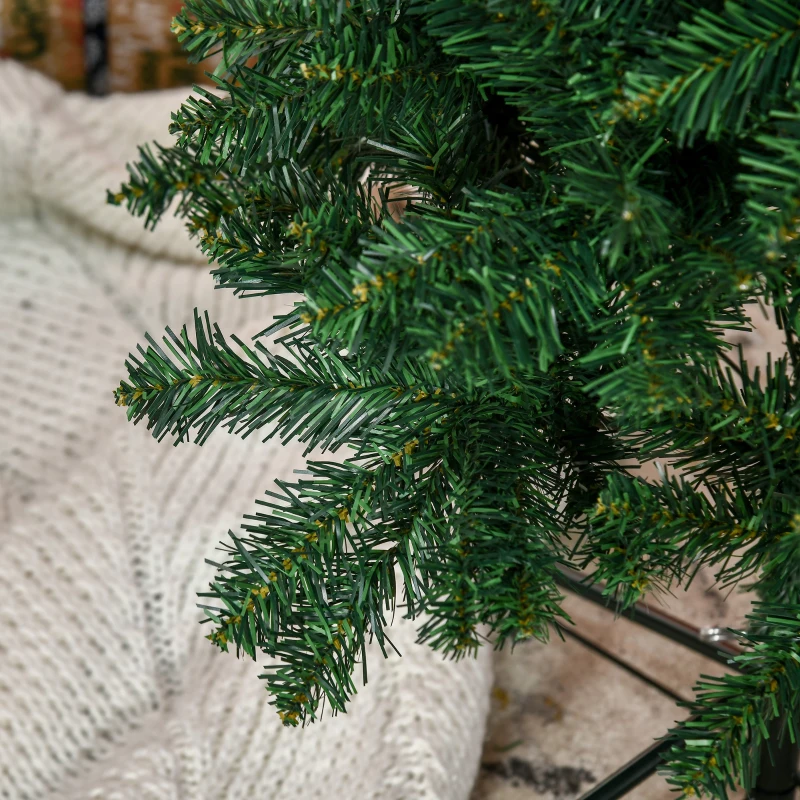 HOMCOM Albero di Natale Slim Artificiale 210 cm con Rami Realistici, Albero di Natale Alto e Stretto con Base Pieghevole, Verde