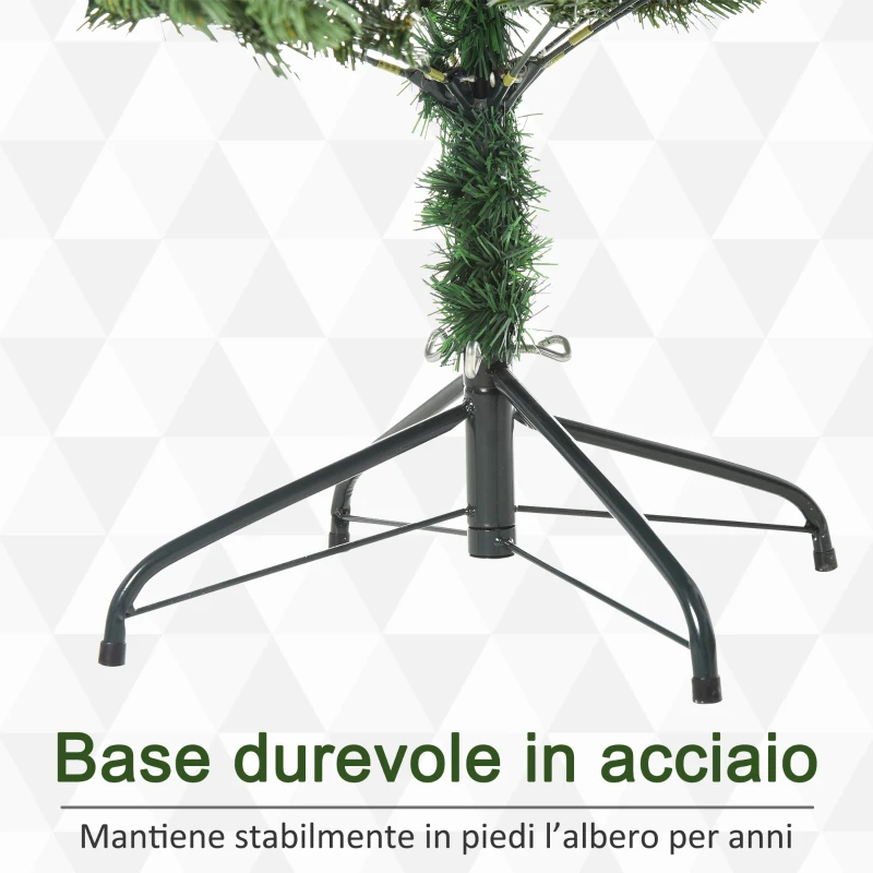 HOMCOM Albero di Natale Artificiale Gigante 210cm Realistico, Decorazione di Natale con 934 Rami, Base Pieghevole e Rimovibile