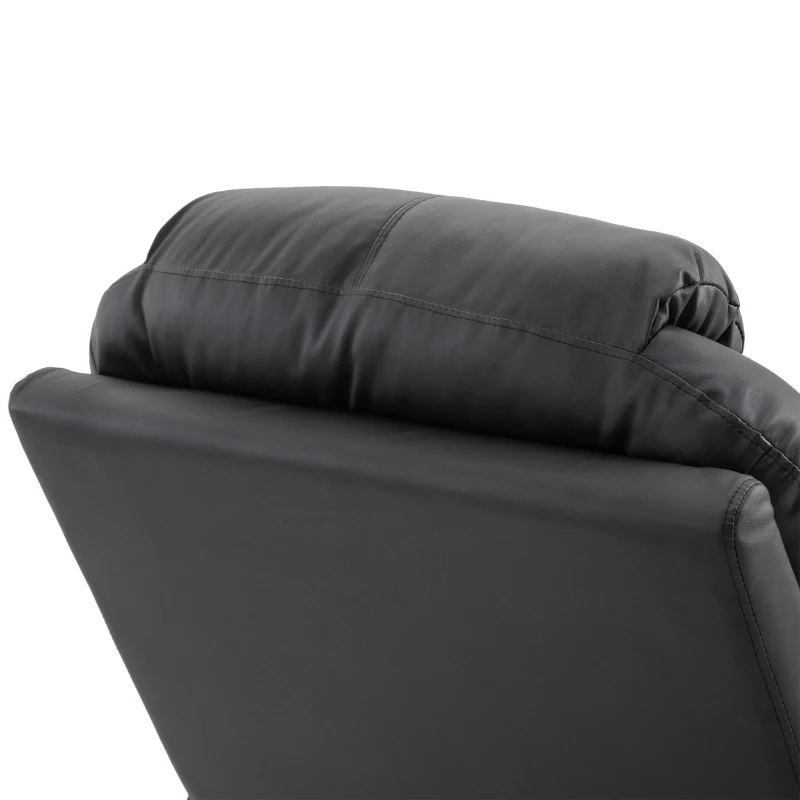 HOMCOM elektrischer Massagesessel Relaxsessel Fernsehsessel Massagefunktion Liegefunktion Kunstleder Holz Metall Schaumstoff Schwarz 82 x 97 x 110 cm