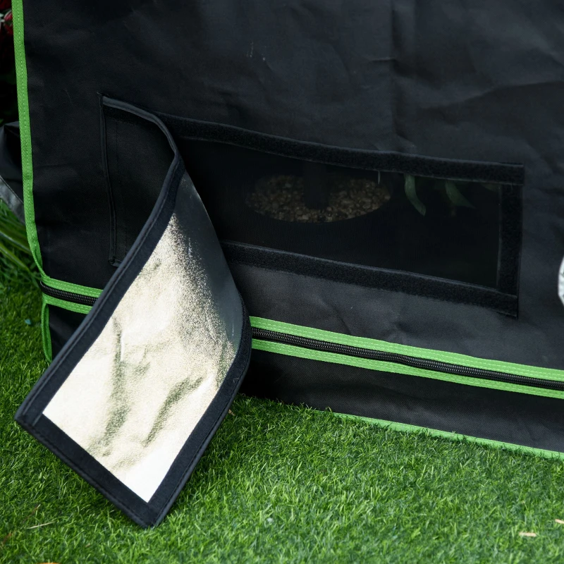 Outsunny Mylar Hydroponic Grow Tent with Adjustable Vents and Floor Tray for Indoor Plant Growing 120 x 90 x 200cm