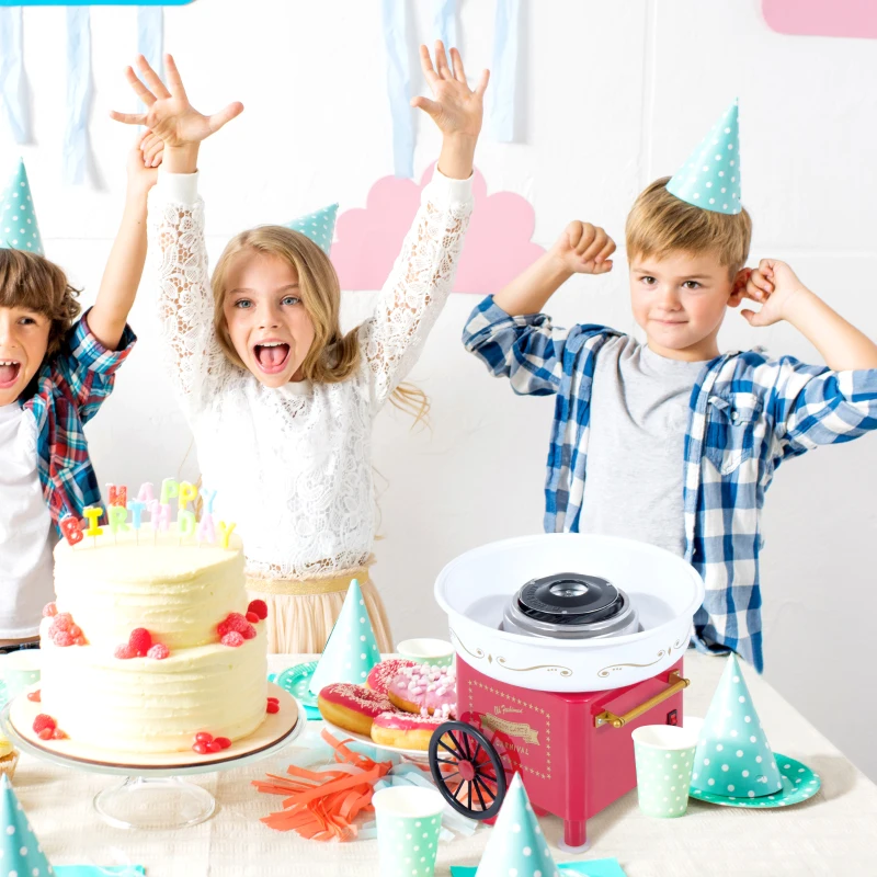 HOMCOM Electric Candy Floss Machine, 450W-Red