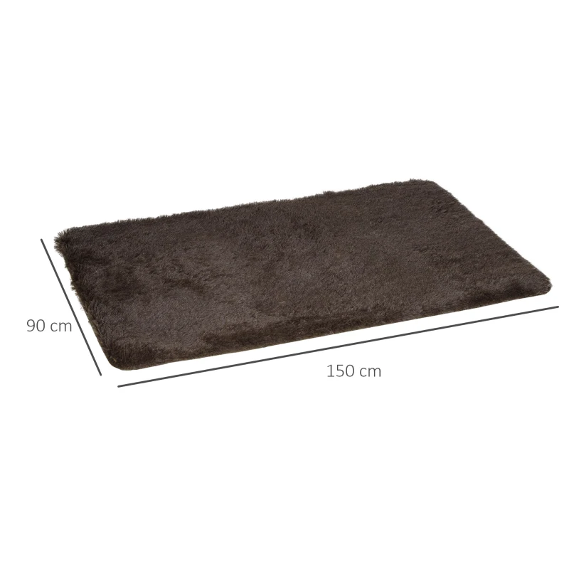 HOMCOM Brown Fluffy Rug, Shaggy Area Rugs Carpet for Living Room, Bedroom, Dining Room