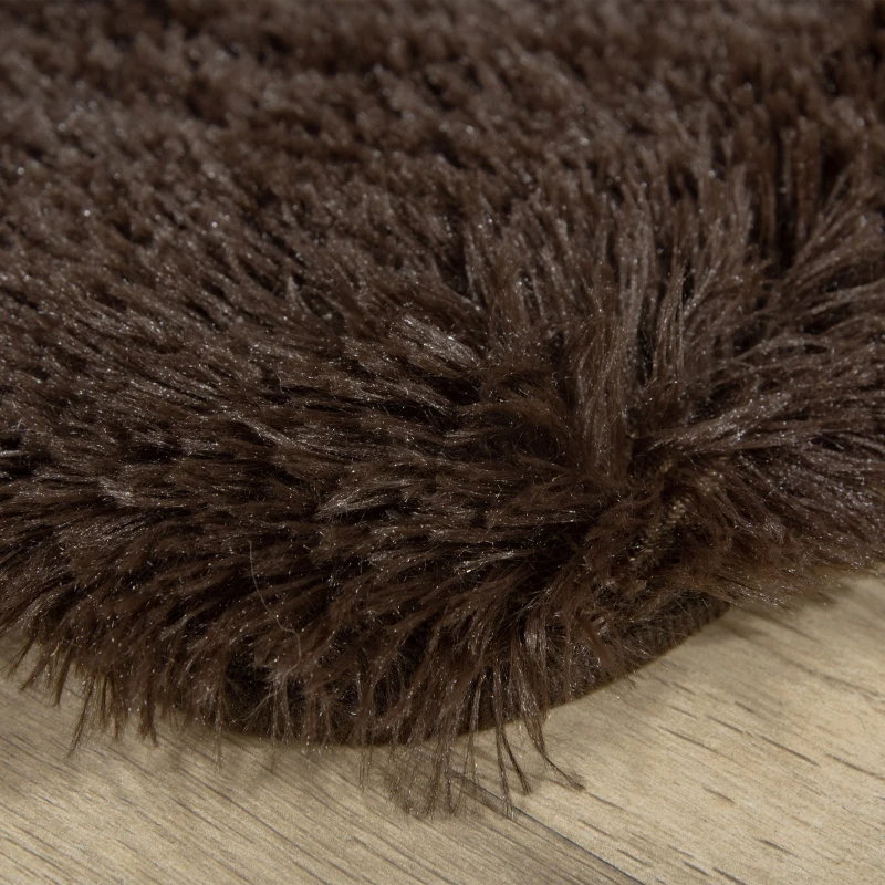 HOMCOM Brown Fluffy Rug, Shaggy Area Rugs Carpet for Living Room, Bedroom, Dining Room