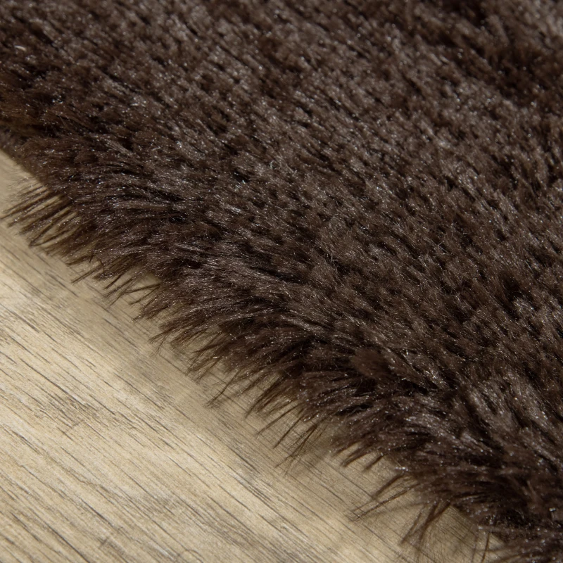 HOMCOM Brown Fluffy Rug, Shaggy Area Rugs Carpet for Living Room, Bedroom, Dining Room