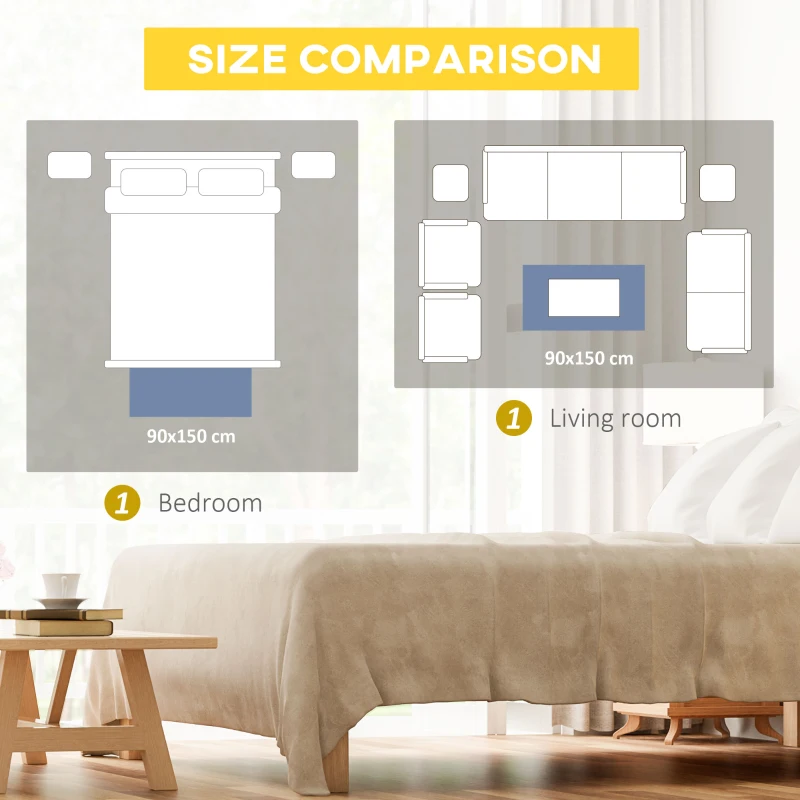 HOMCOM Brown Fluffy Rug, Shaggy Area Rugs Carpet for Living Room, Bedroom, Dining Room