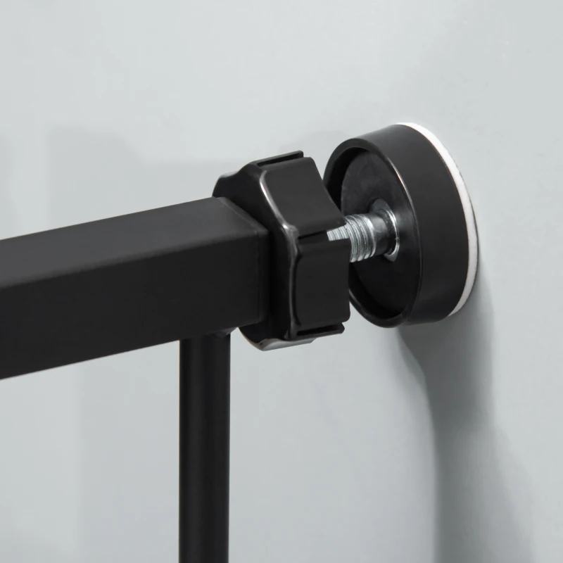 PawHut Pressure Fit Safety Gate for Doorways and Staircases, Dog Gate with Auto Closing Door, Double Locking, Acrylic Panel, 76-82 cm - Black