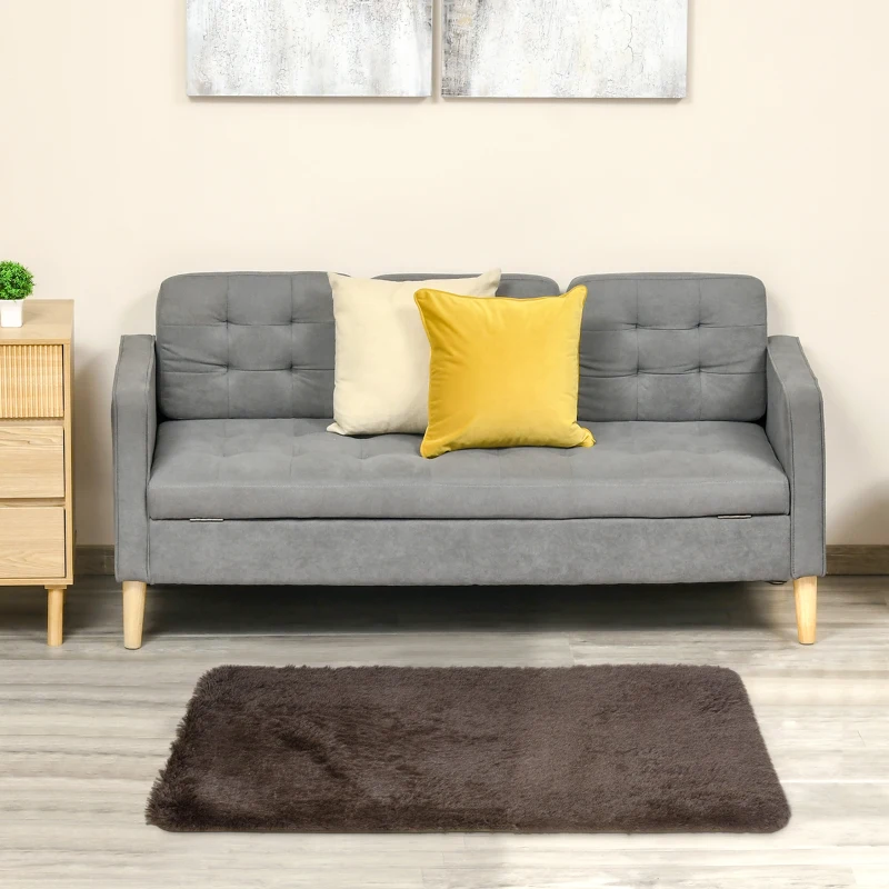 HOMCOM Brown Fluffy Rug, Shaggy Area Rugs Carpet for Living Room, Bedroom, Dining Room