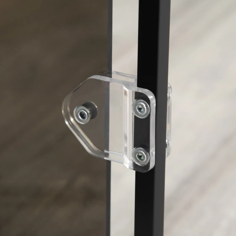 PawHut Pressure Fit Safety Gate for Doorways and Staircases, Dog Gate with Auto Closing Door, Double Locking, Acrylic Panel, 76-82 cm - Black