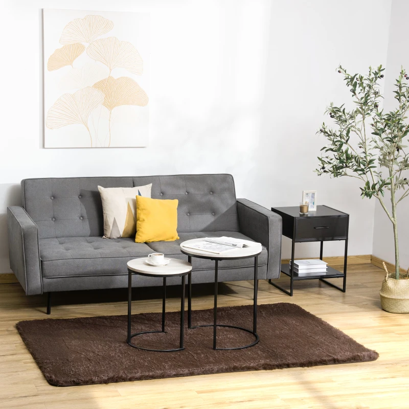 HOMCOM Brown Fluffy Rug, Shaggy Area Rugs Carpet for Living Room, Bedroom, Dining Room