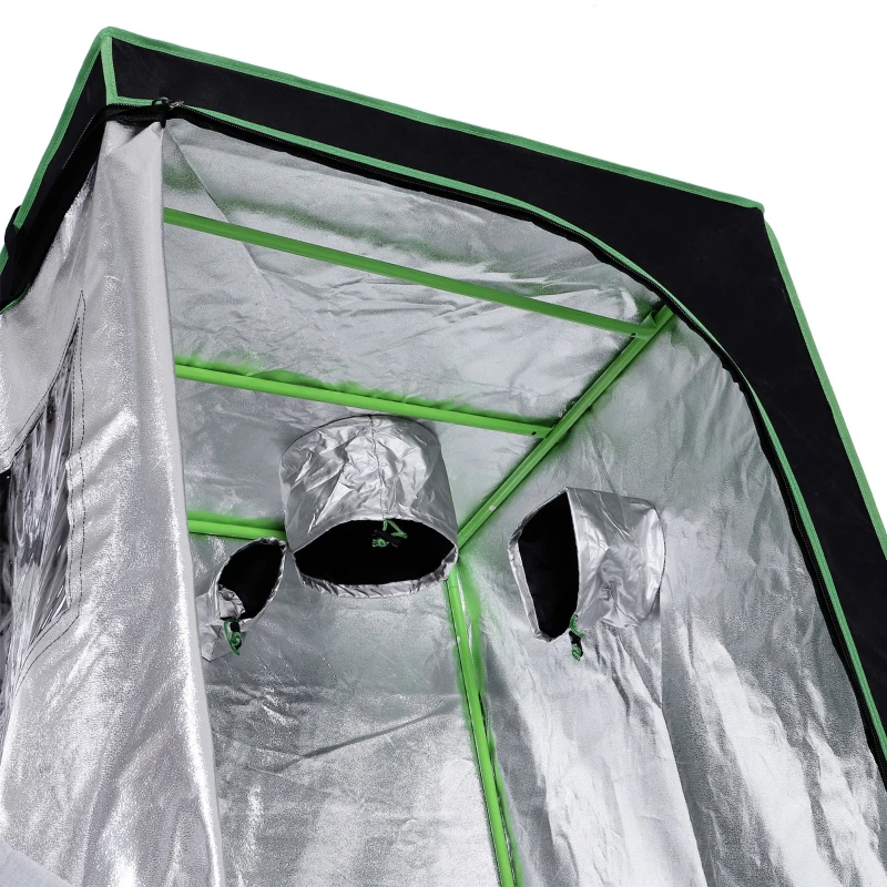 Outsunny Hydroponic Plant Grow Tent, 80L x 80W x 160Hcm-Black/Green
