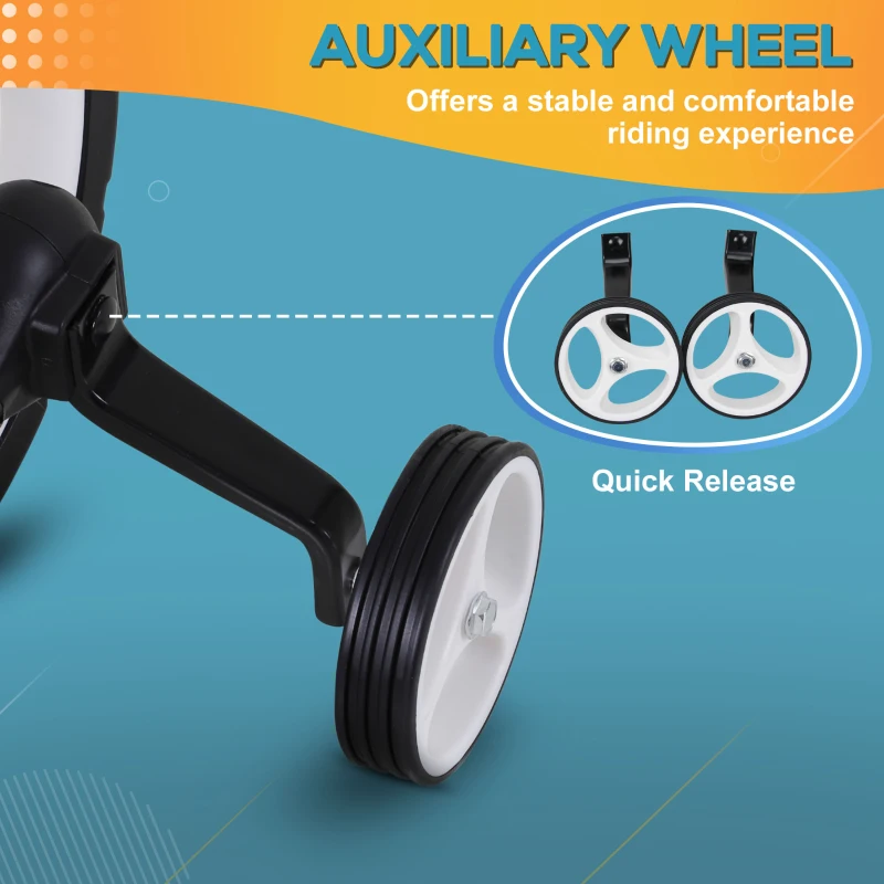 HOMCOM 11 Inch Kids Balance Bike Training Pedal Bicycle W/ Removable Stabilizers EVA Tyres Adjustable Seat Height 2 to 5 Years Black