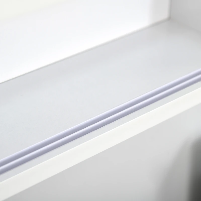 HOMCOM 5-Tier Wall Display Shelf Unit Cabinet w/ 4 Adjustable Shelves Glass Doors Home Office Ornaments 60x80cm White