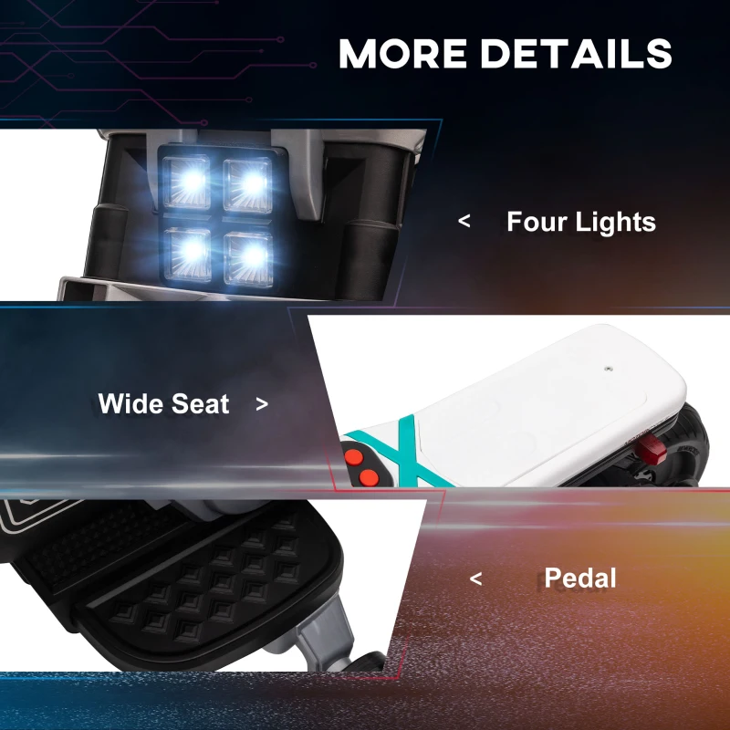 HOMCOM Motocicleta electrica cu roti de antrenament, jucarie in aer liber pentru 3-5 ani - alb