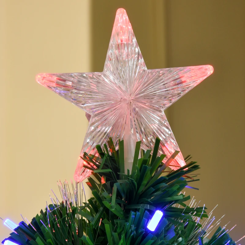 HOMCOM 5ft Prelit Christmas Tree, with Solid Metal Base, 170 Branch Tips, LED Lights Home Holiday Decoration