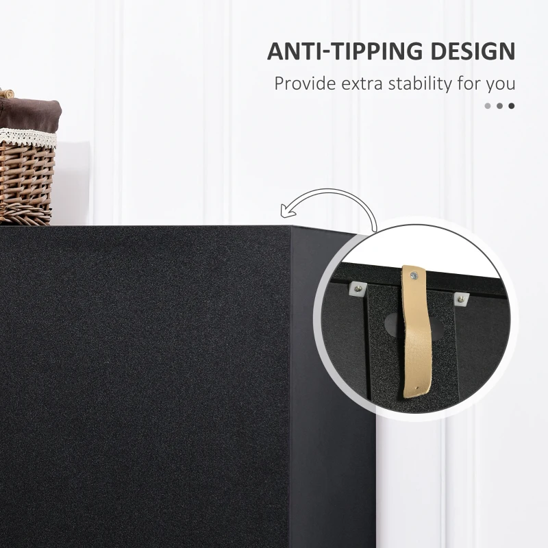 HOMCOM Dulap Modern cu 2 Uși și Spațiu de Depozitare, Mobilier de Organizare cu Rafturi pe 4 Nivele, 80x40x180 cm, Gri