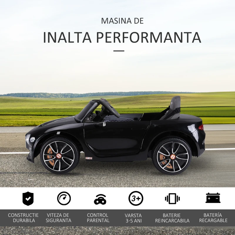 HOMCOM Masinuta electrica Benltey pentru copii, negru, 108x60x43cm(m-5)