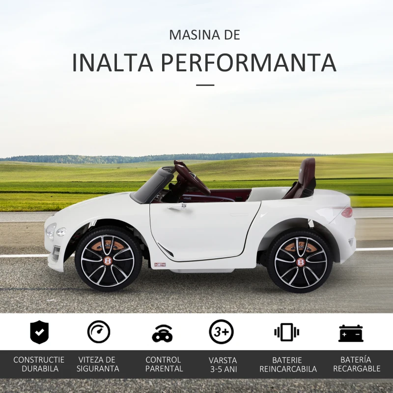 HOMCOM Masina Electrica Copii Bentley 2 Portiere Conducere manuala si Telecomanda(m-5)