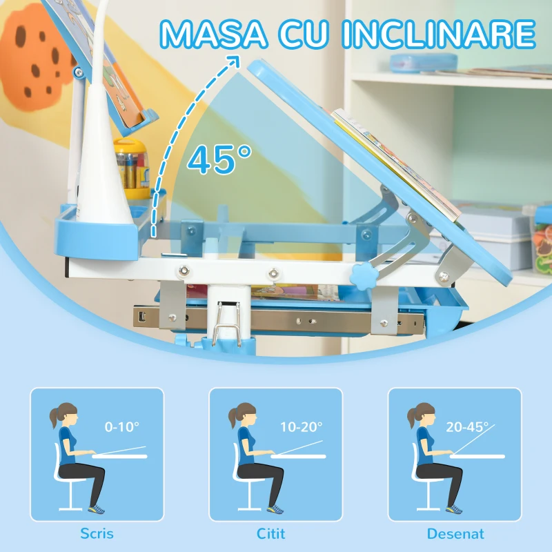 Homcom Banca si Scaun Reglabil pentru Copii 6–12 ani