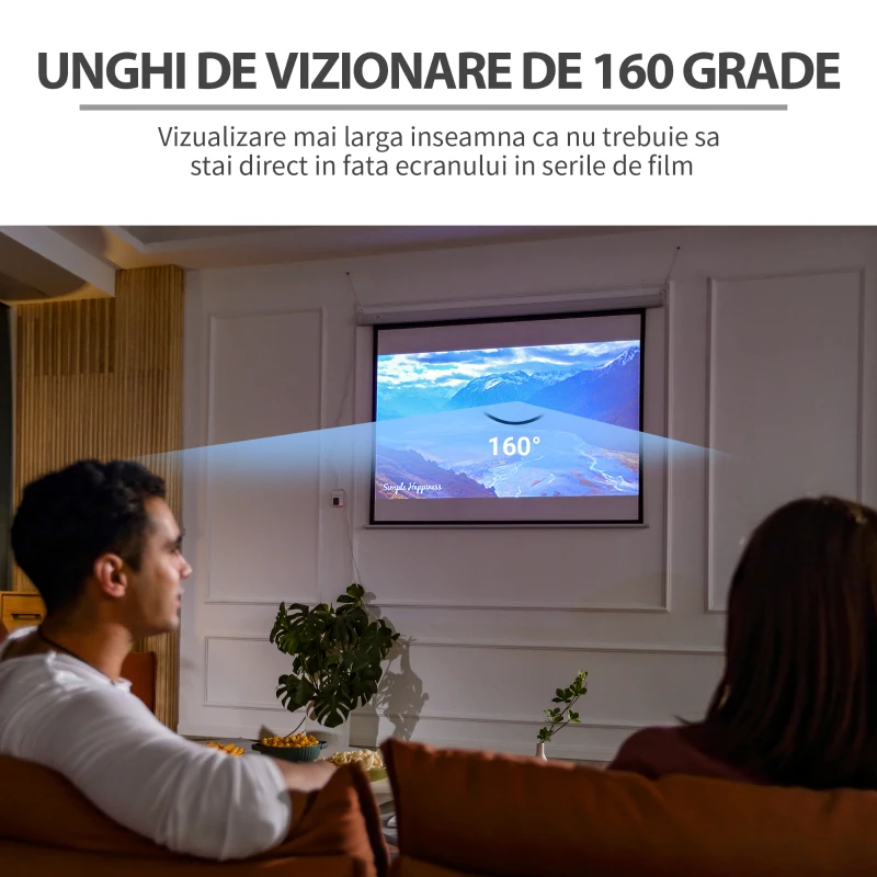 Homcom Ecran Proiectie 84" – Motorizat pentru Home Cinema