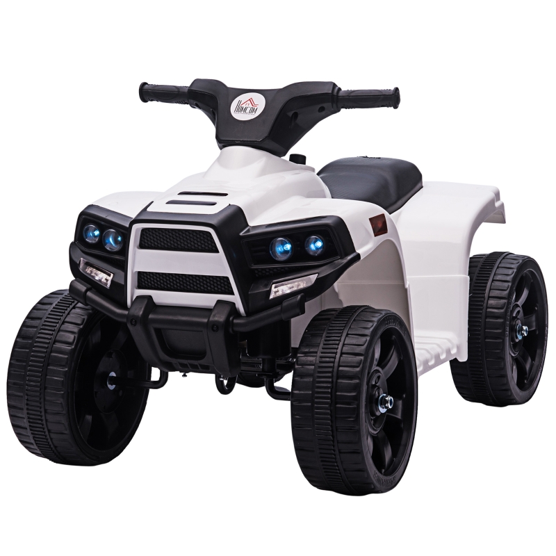 HomCom ATV electric pentru copii, lumini si claxon, negru/alb