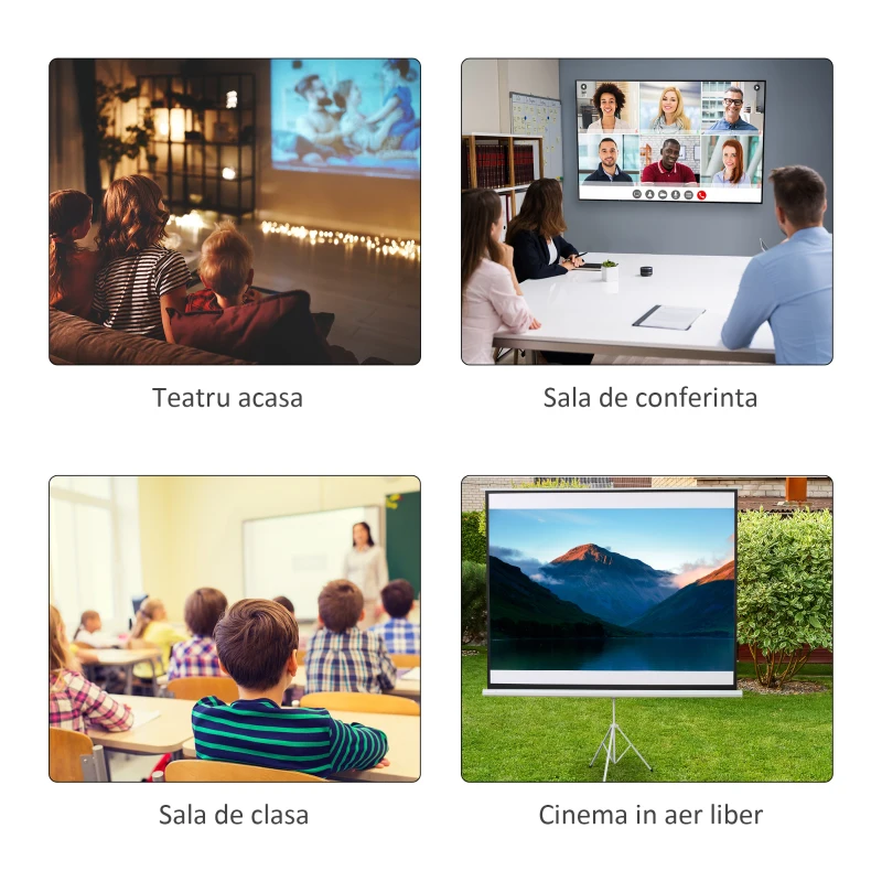 HOMCOM ecran de proiectie 120 inch, format 4:3