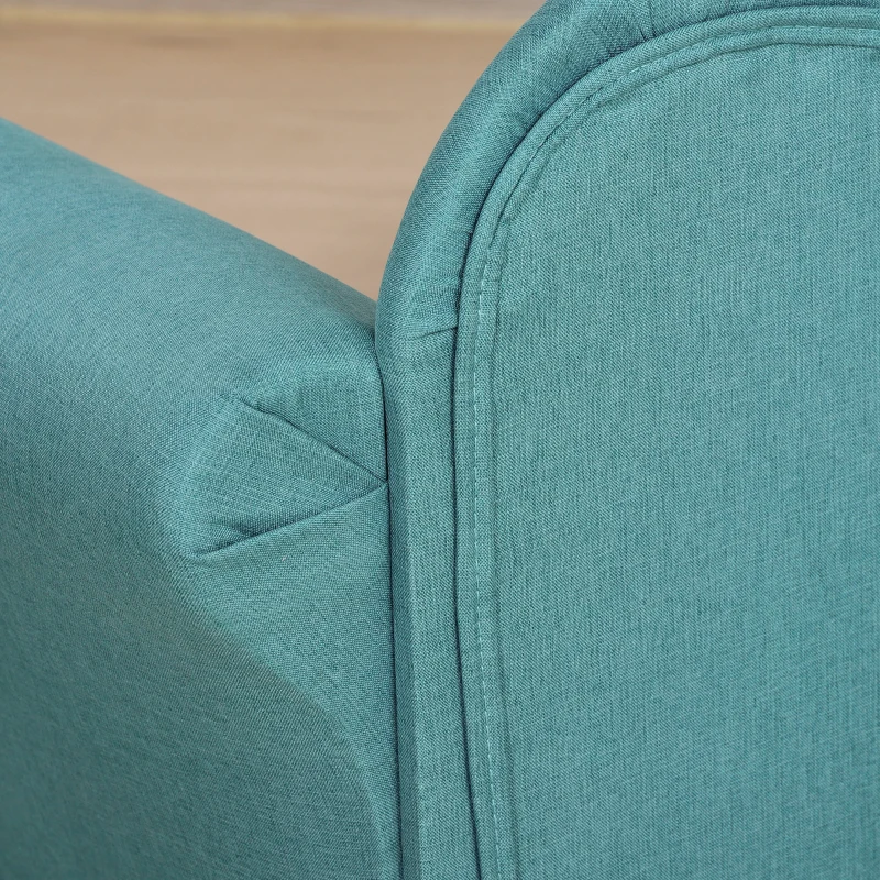 HOMCOM Kids Sofa Toddler Chair Children Armchair Lounge Seater Bed Couch for Bedroom Playroom with Storage Compartment Eucalyptus Wood Light Blue