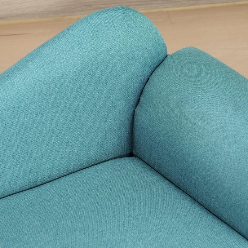 HOMCOM Kids Sofa Toddler Chair Children Armchair Lounge Seater Bed Couch for Bedroom Playroom with Storage Compartment Eucalyptus Wood Light Blue