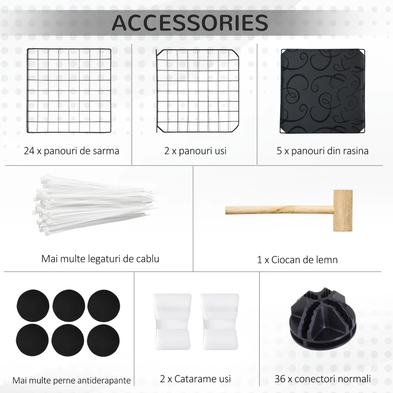 PawHut cusca modulara pentru iepuri, 105x105x70cm