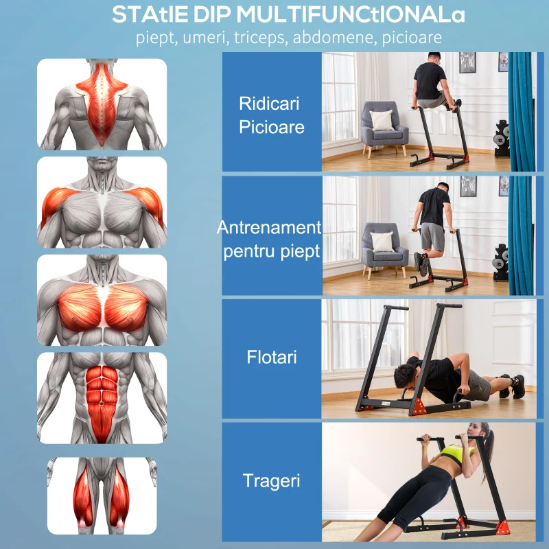 HOMCOM statie pentru antrenament, 83x72x98cm, rosu si negru