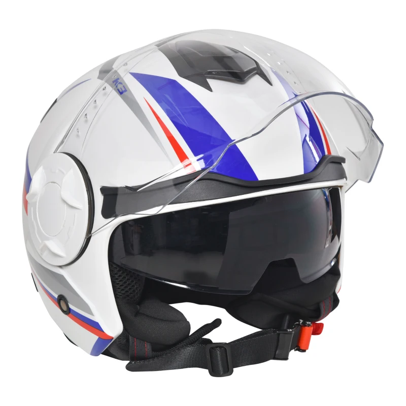 HOMCOM Casca Motocicleta Viziera Exterioara si Parasolar Certificat ECE R22 Masura M