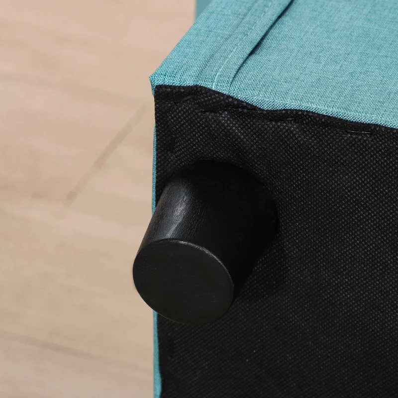 HOMCOM Kids Sofa Toddler Chair Children Armchair Lounge Seater Bed Couch for Bedroom Playroom with Storage Compartment Eucalyptus Wood Light Blue