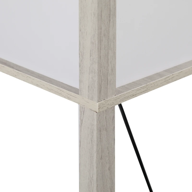 HOMCOM 3-Tier Floor Lamp, Floor Light with Storage Shelf, Reading Standing Lamp for Living Room, Bedroom, Kitchen, Dining Room, Office, Dorm, 160cm, Oak