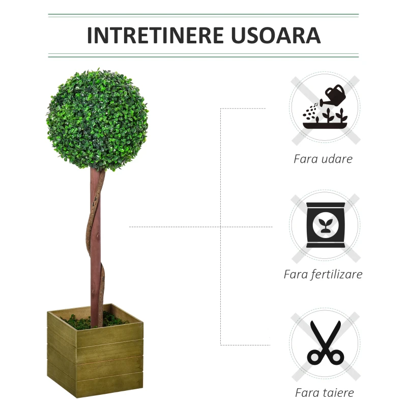 Outsunny Copac Artificial de Cimisir cu Ghiveci Planta Artificiala Inaltime 87cm