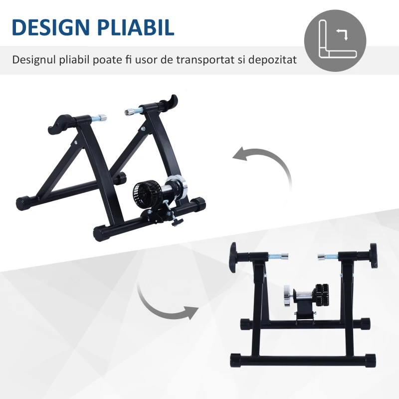 HOMCOM, suport rola pentru bicicleta si antrenamente, negru